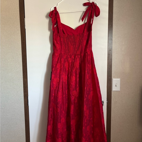 Windsor Steel Blue Satin Ruched Maxi Dress with High Slit - Picture 4 of 6